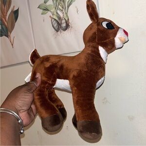 Brown and White Plush Reindeer Toy